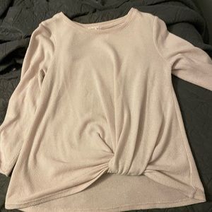 pink soft loose fit long sleeve shirt